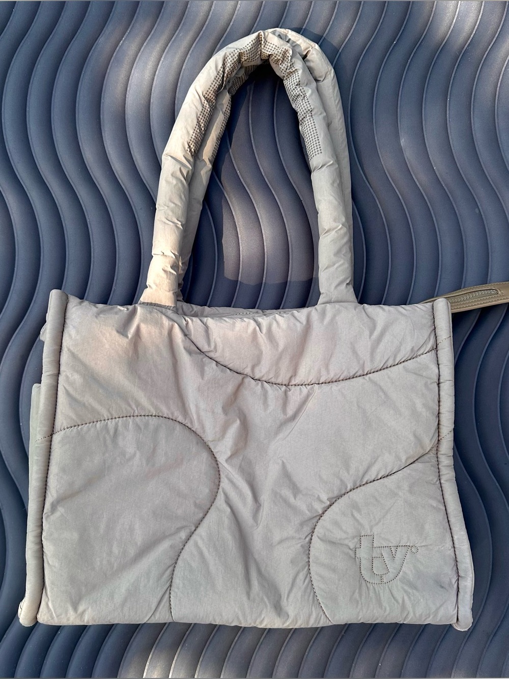 Clay Thirty Years Drift Tote - Brown Puffy Plushy Quilted Shoulder Bag